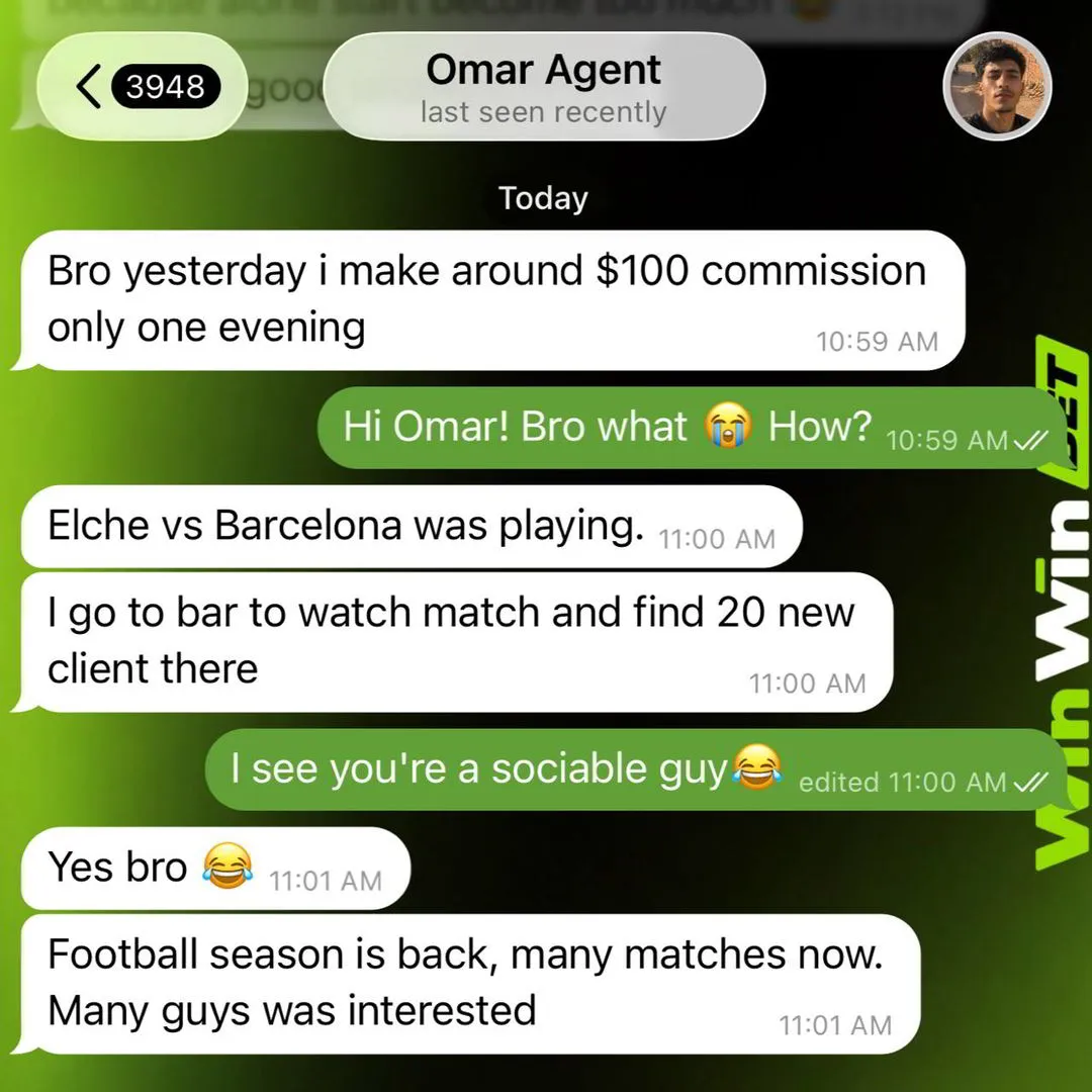 Screenshot of a chat with agent Omar